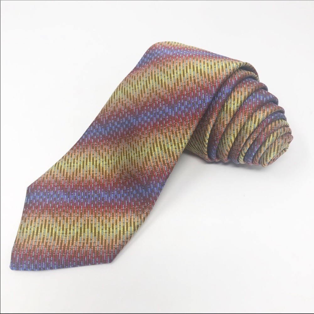 Missoni Zig-Zag Diagonal Stripe Silk Tie